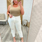 Judy Blue Mid-Rise Boyfriend Distressed White Jeans