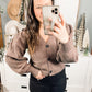 Long Sleeve Bubble Sweater Knit Cardigan
