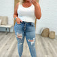 Judy Blue Bleach Splash Button Fly Destroyed Skinny Jeans