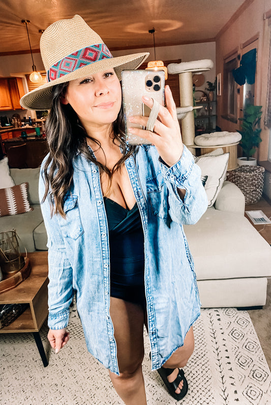 Westward Calling Chambray Button Up Shirt