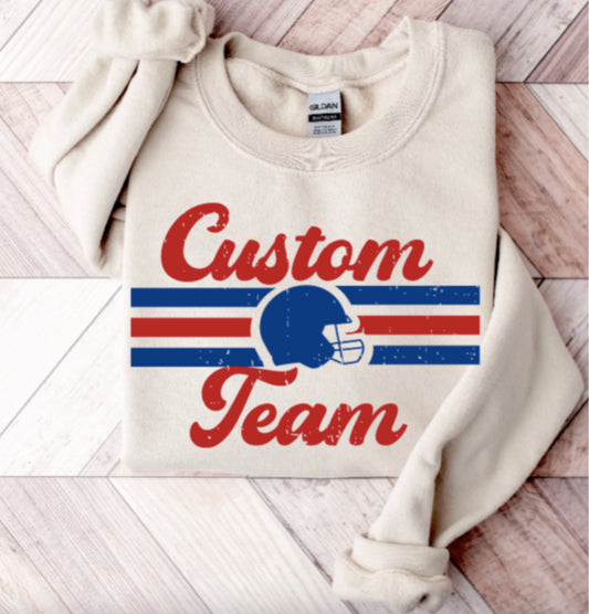 CUSTOM Retro Print Football Shirt/Sweatshirt