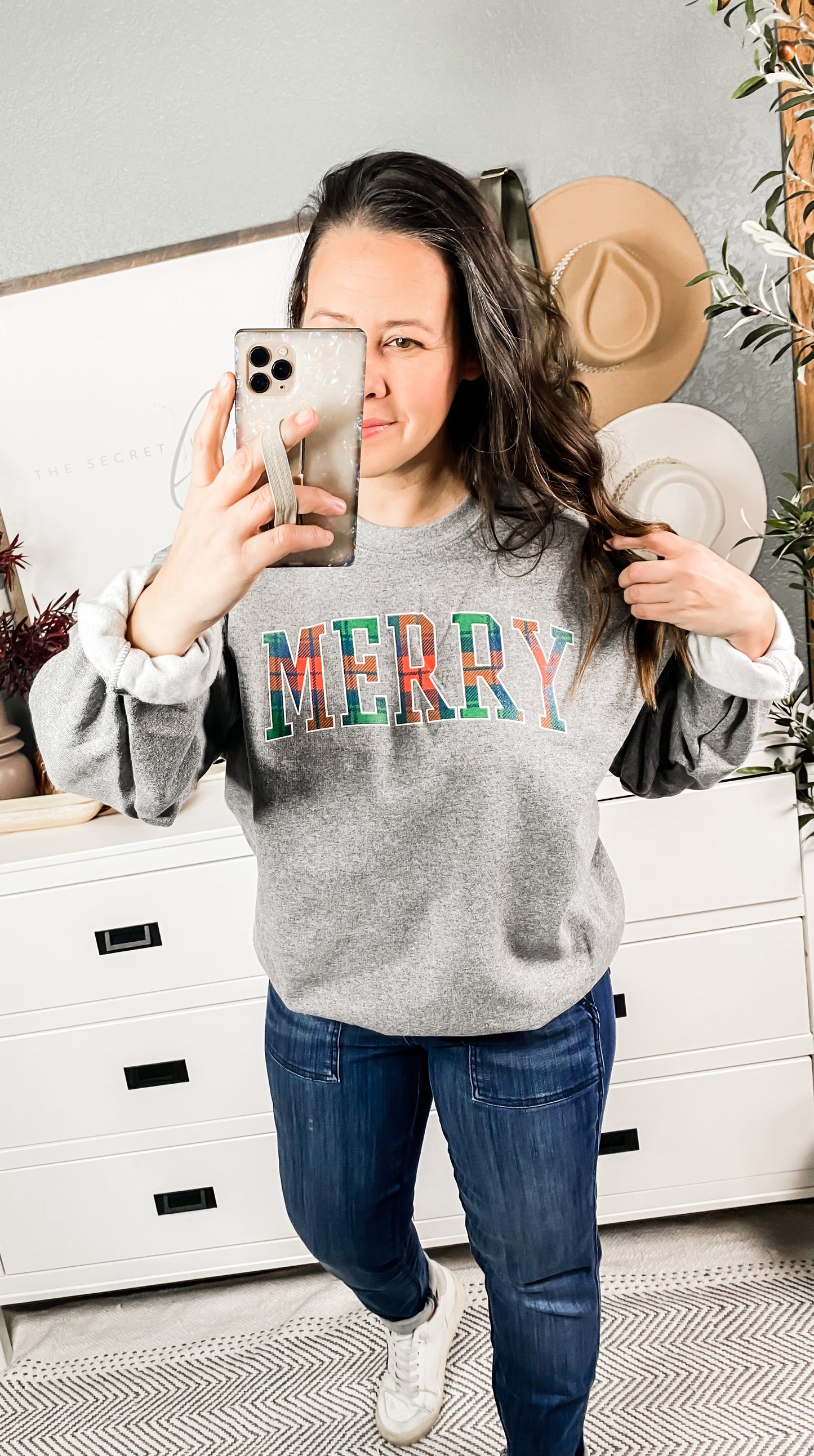 Merry As Can Be Sweatshirt In Gray