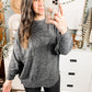 Brushed Soft Sweater In Burgundy