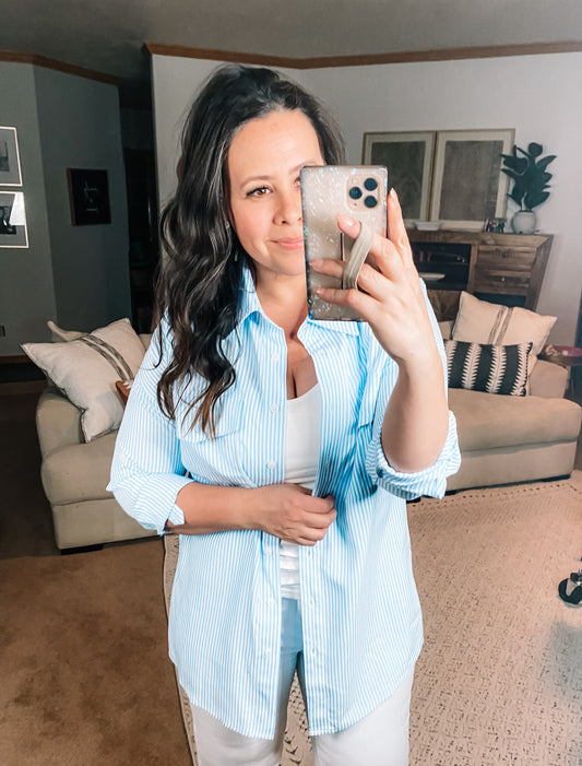 Borrowed Forever Striped Button Down
