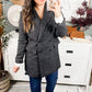 Chic Upon Arrival Button Down Blazer Jacket In Black