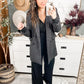 Chic Upon Arrival Button Down Blazer Jacket In Black