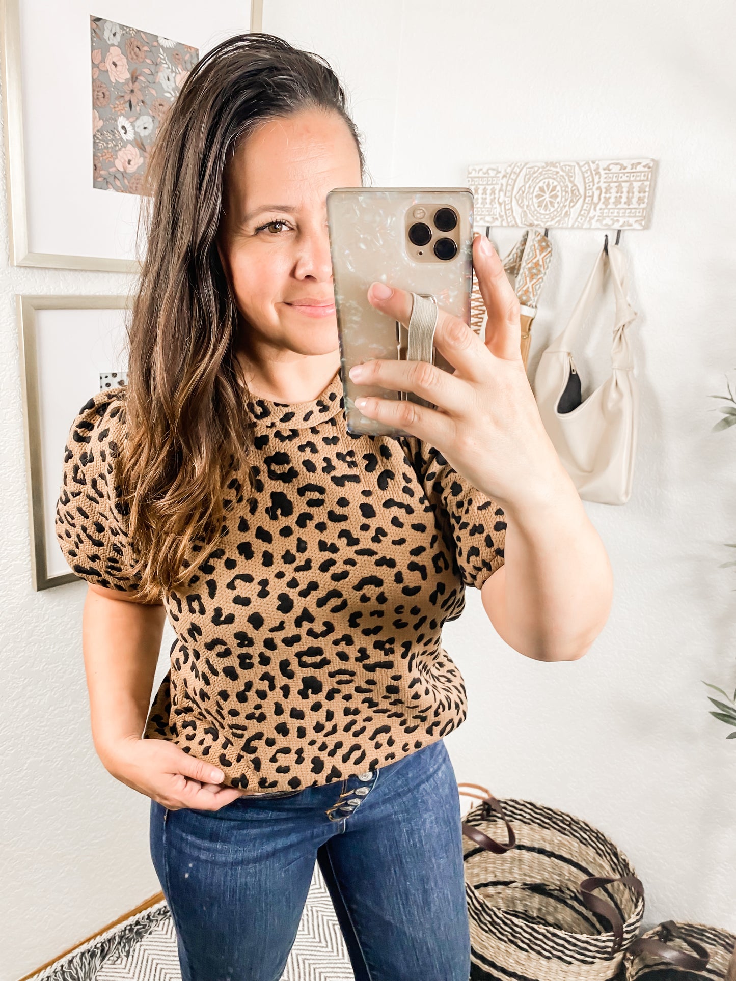 Spotted Animal Print Blouse