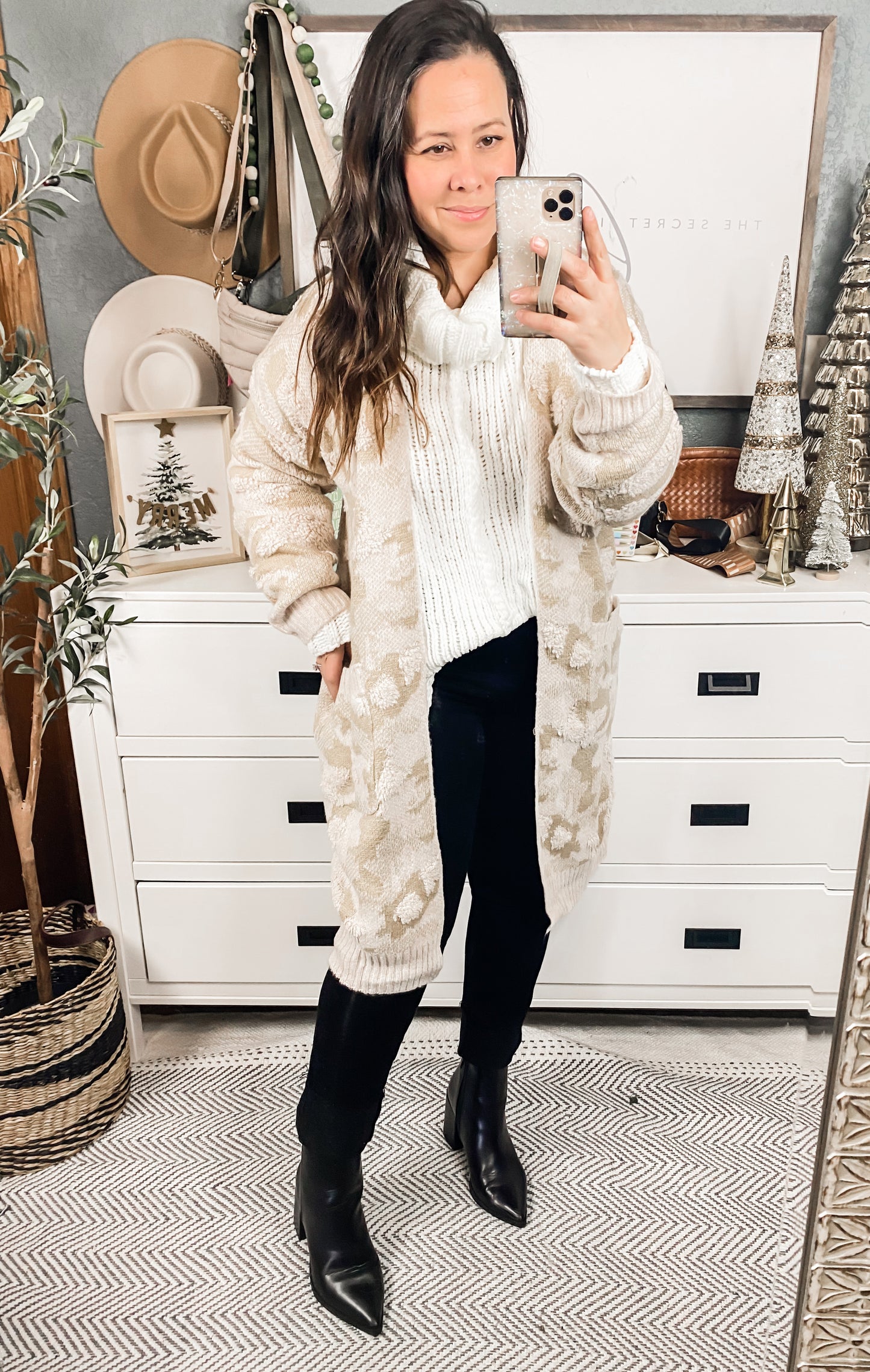 Solid Long Sleeve Turtle Neck Sweater