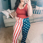 Judy Blue High Waist American Flag Print Flare Jeans
