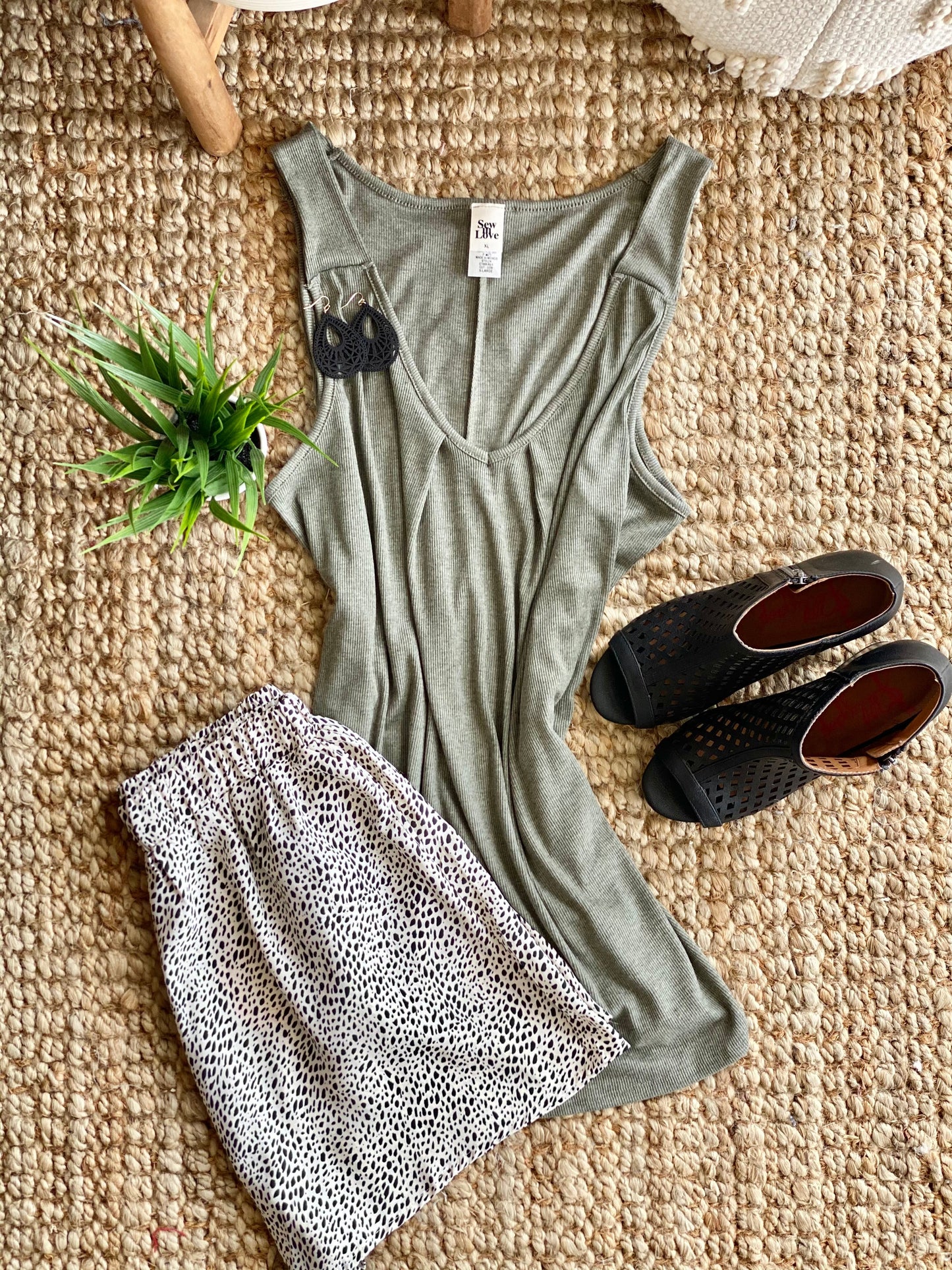 Playing The Field Green Sleeveless Top