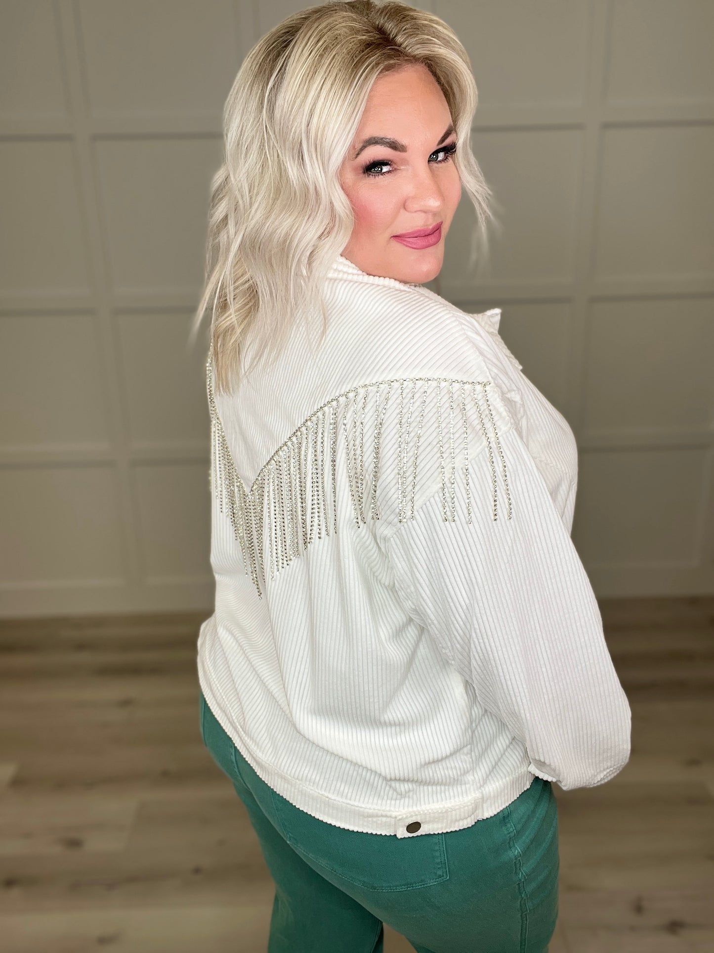 Loretta Rhinestone Fringe Jacket