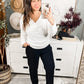 Sasha Fuzzy Twist Detail Sweater In Ivory