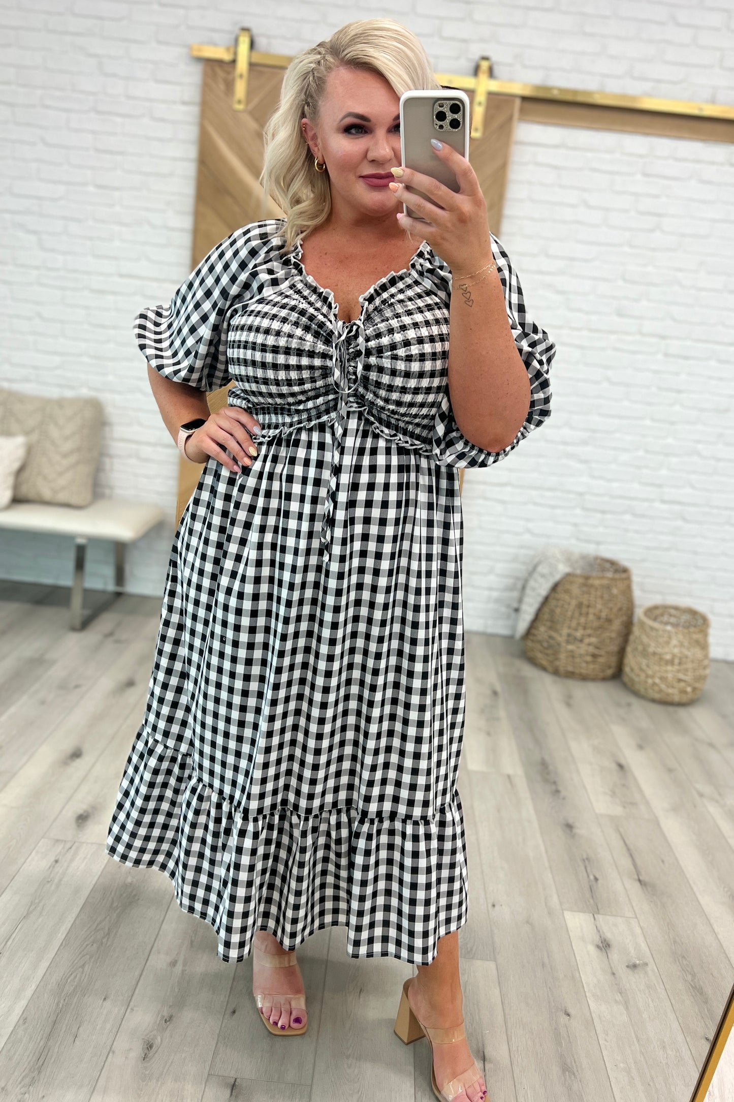 Greenville Gingham Midi Dress