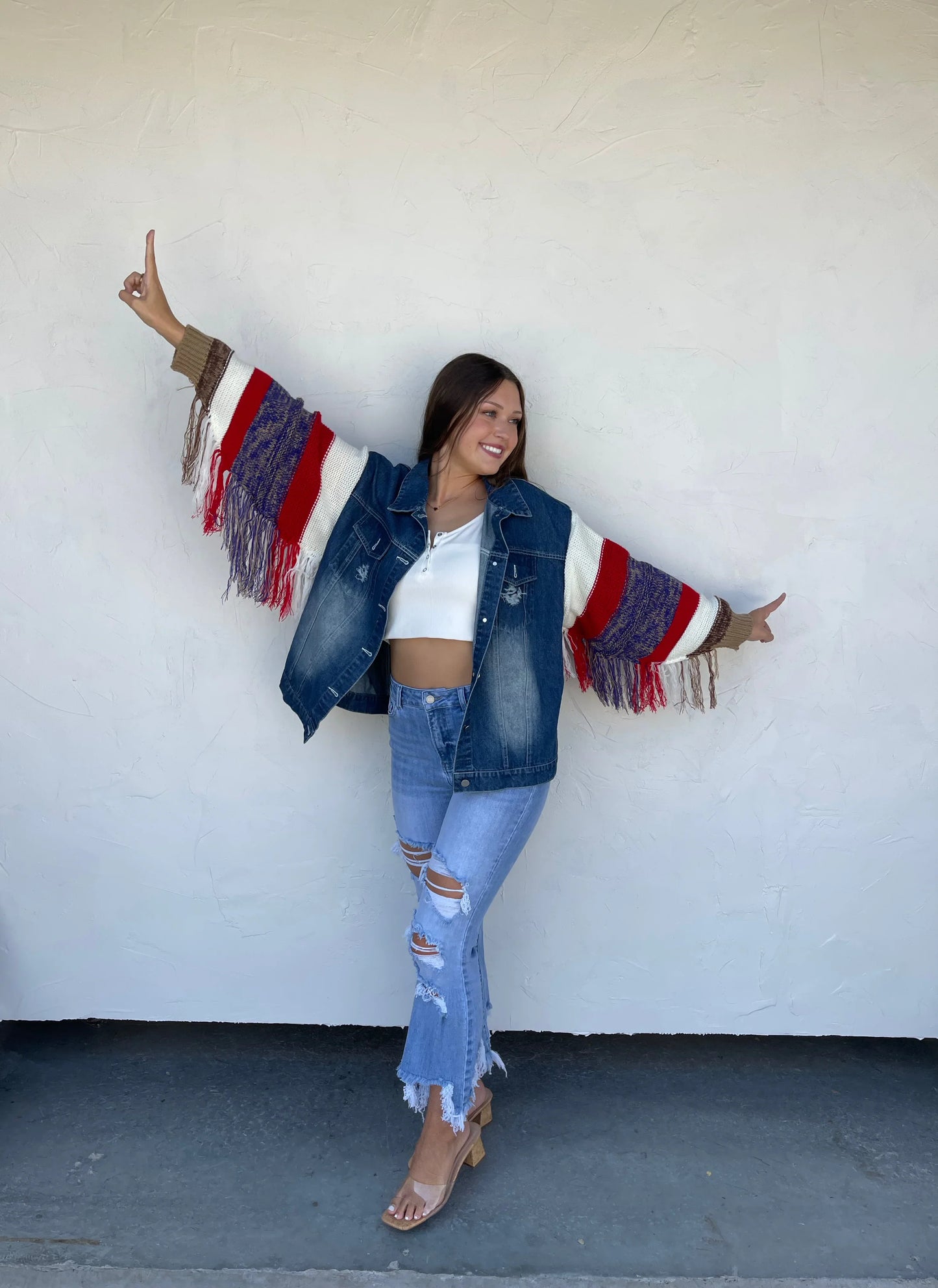 PREORDER: All American Fringe Denim Jacket (Ships Mid Oct.)