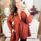 Peplum Raw Edge Shirt with Pockets