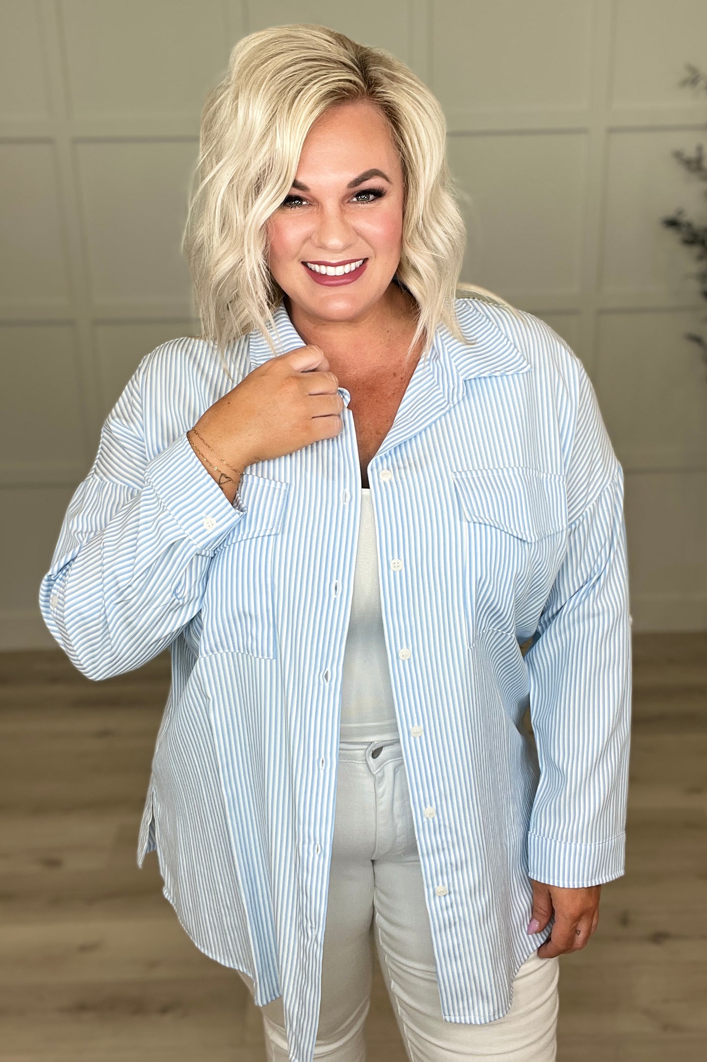 Borrowed Forever Striped Button Down