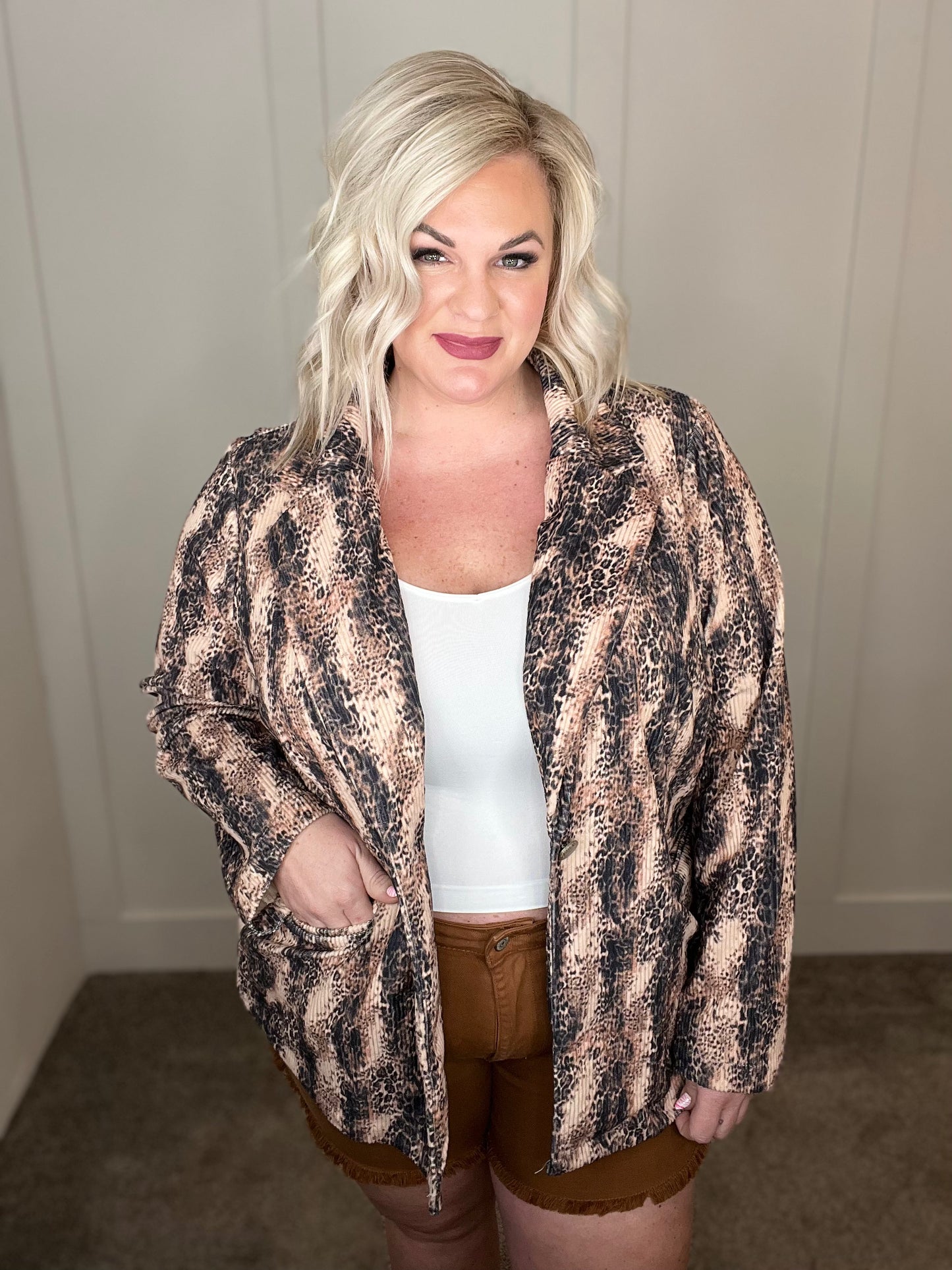 Impress Me Much Animal Print Blazer