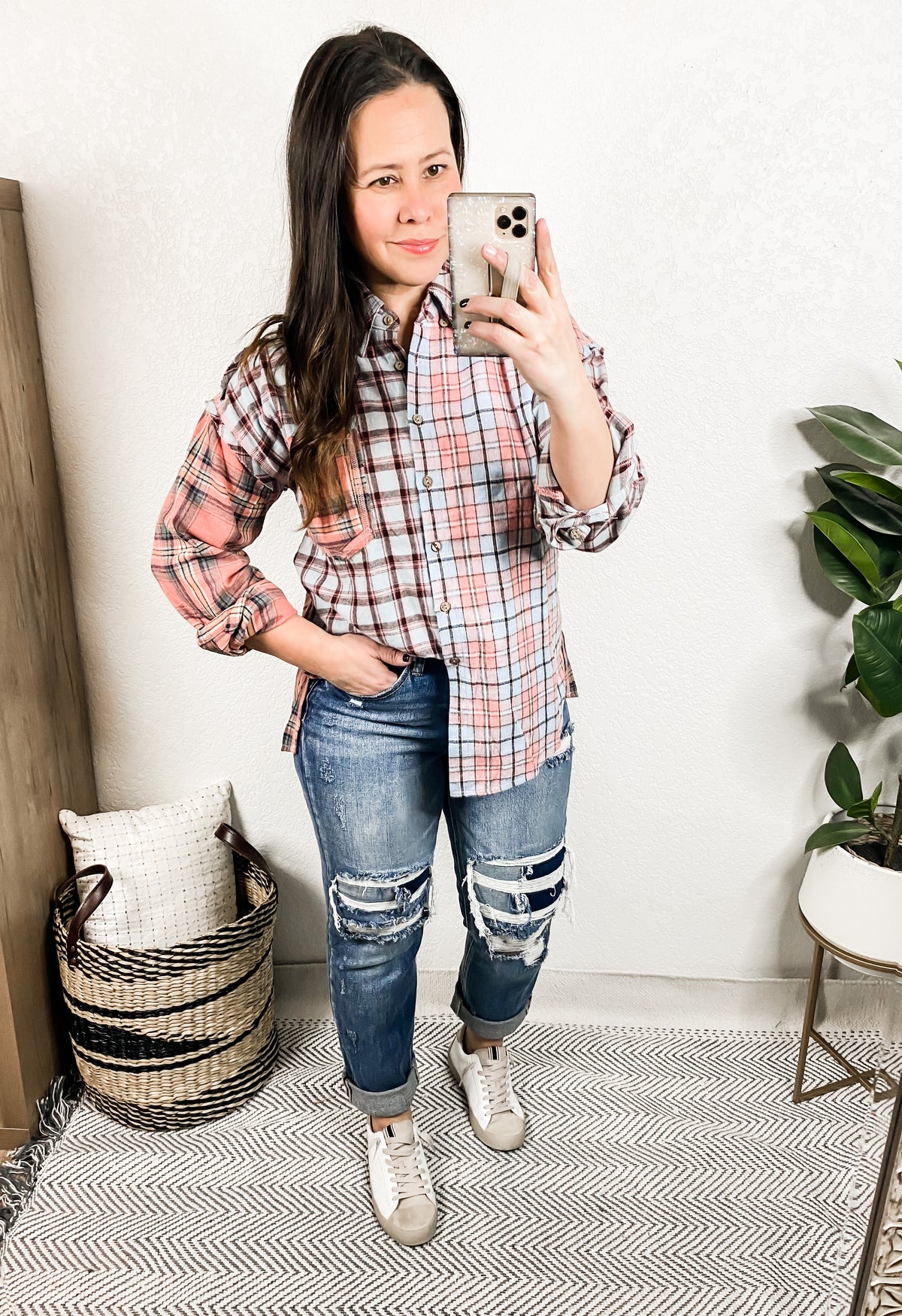 Mixed Plaid Shirt