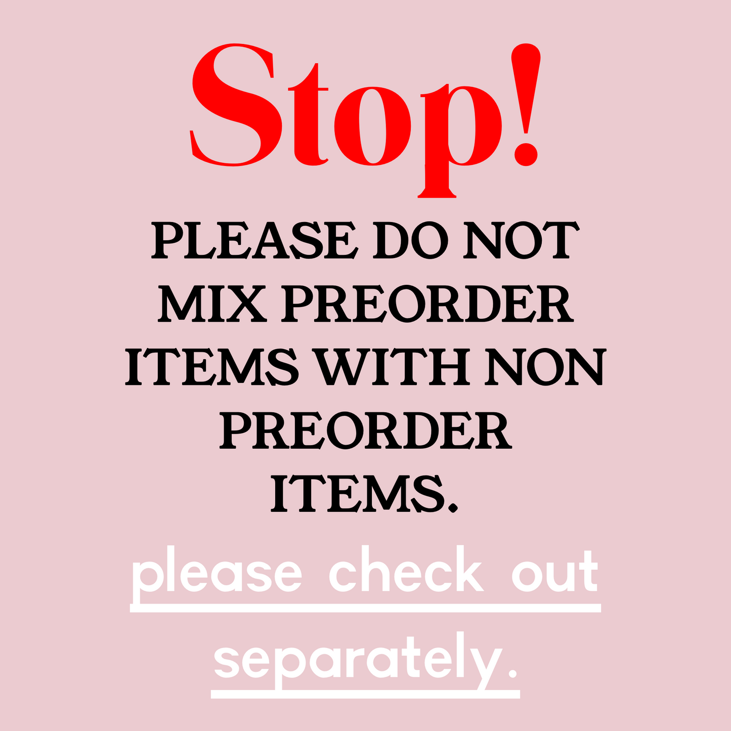 PREORDER INSTRUCTIONS