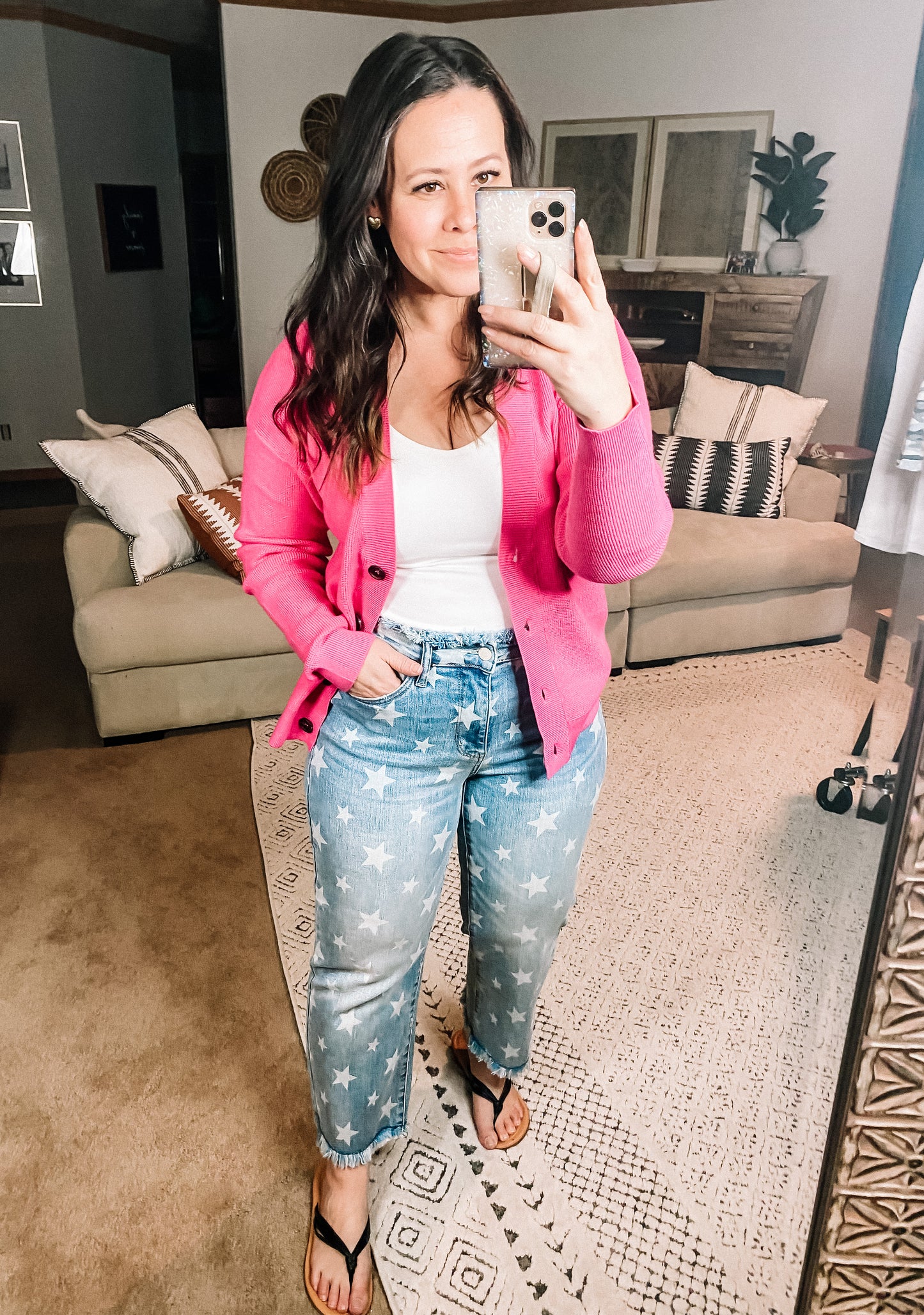 Judy Blues Star Cropped Straight Jeans