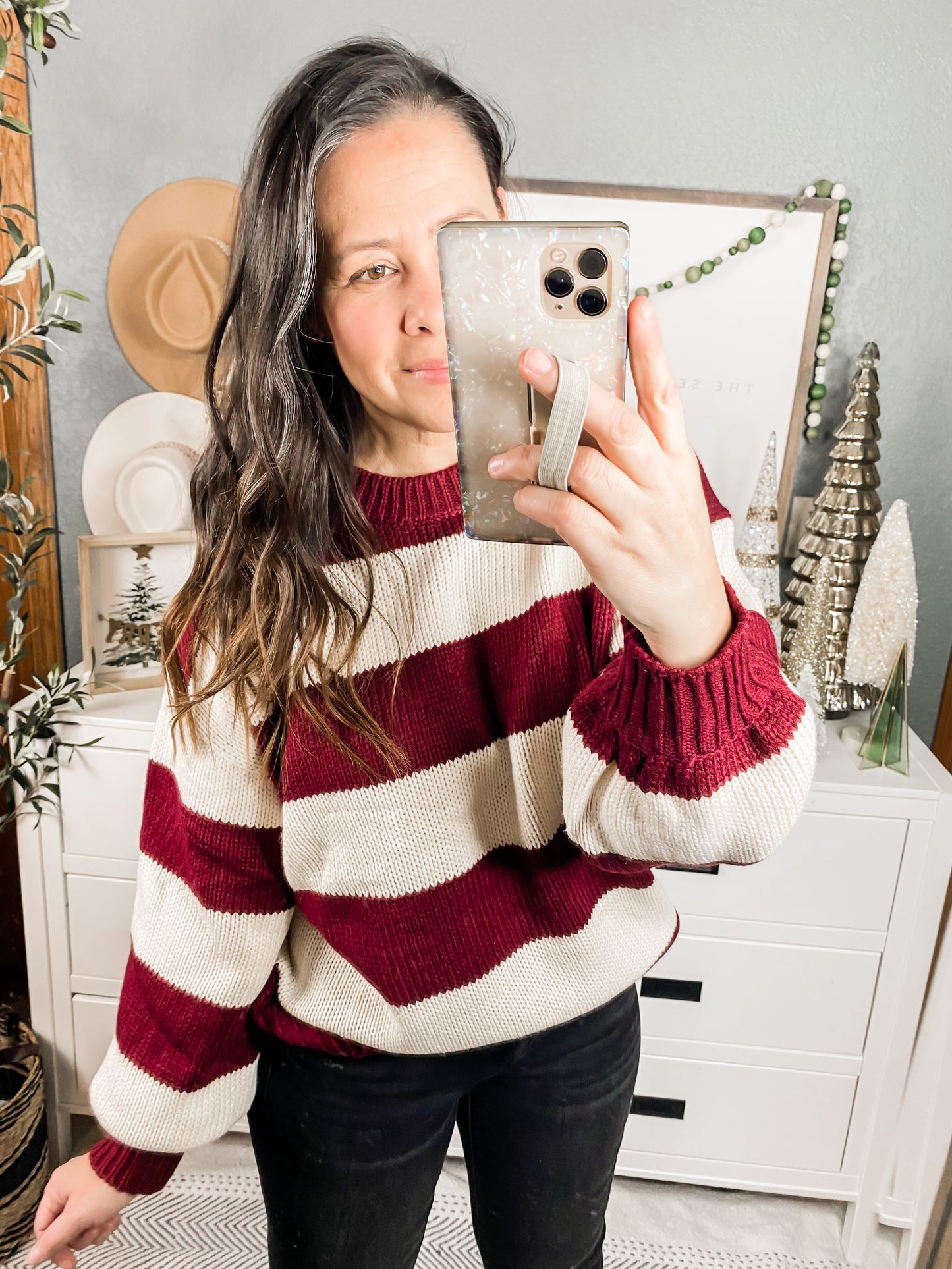 Striped Top In Sage
