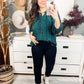 The Time Is Now Spotted Blouse In Teal