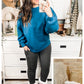Drop Shoulder Sweatshirt In Teal