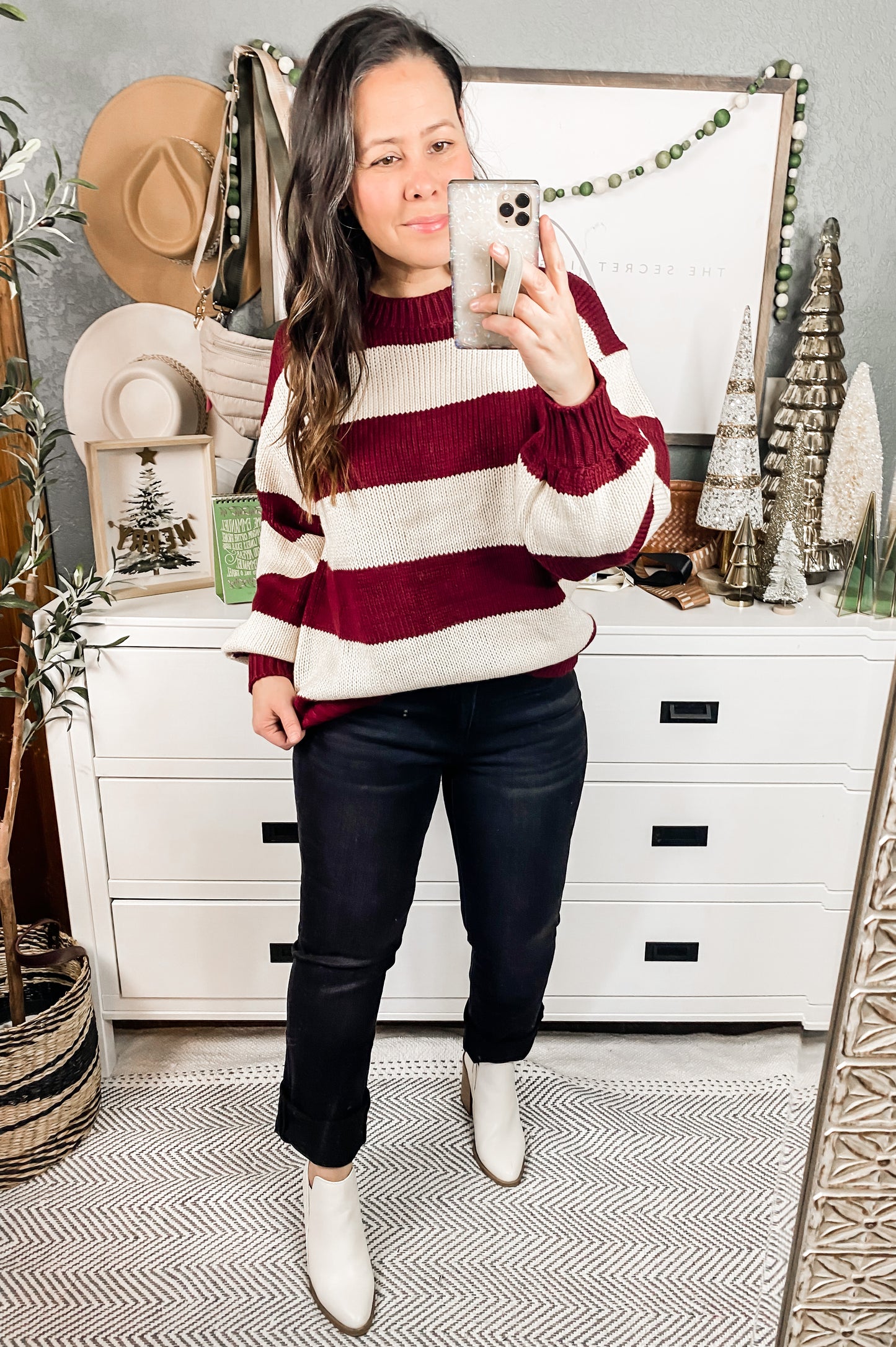 Lucky Strike Top In Burgundy