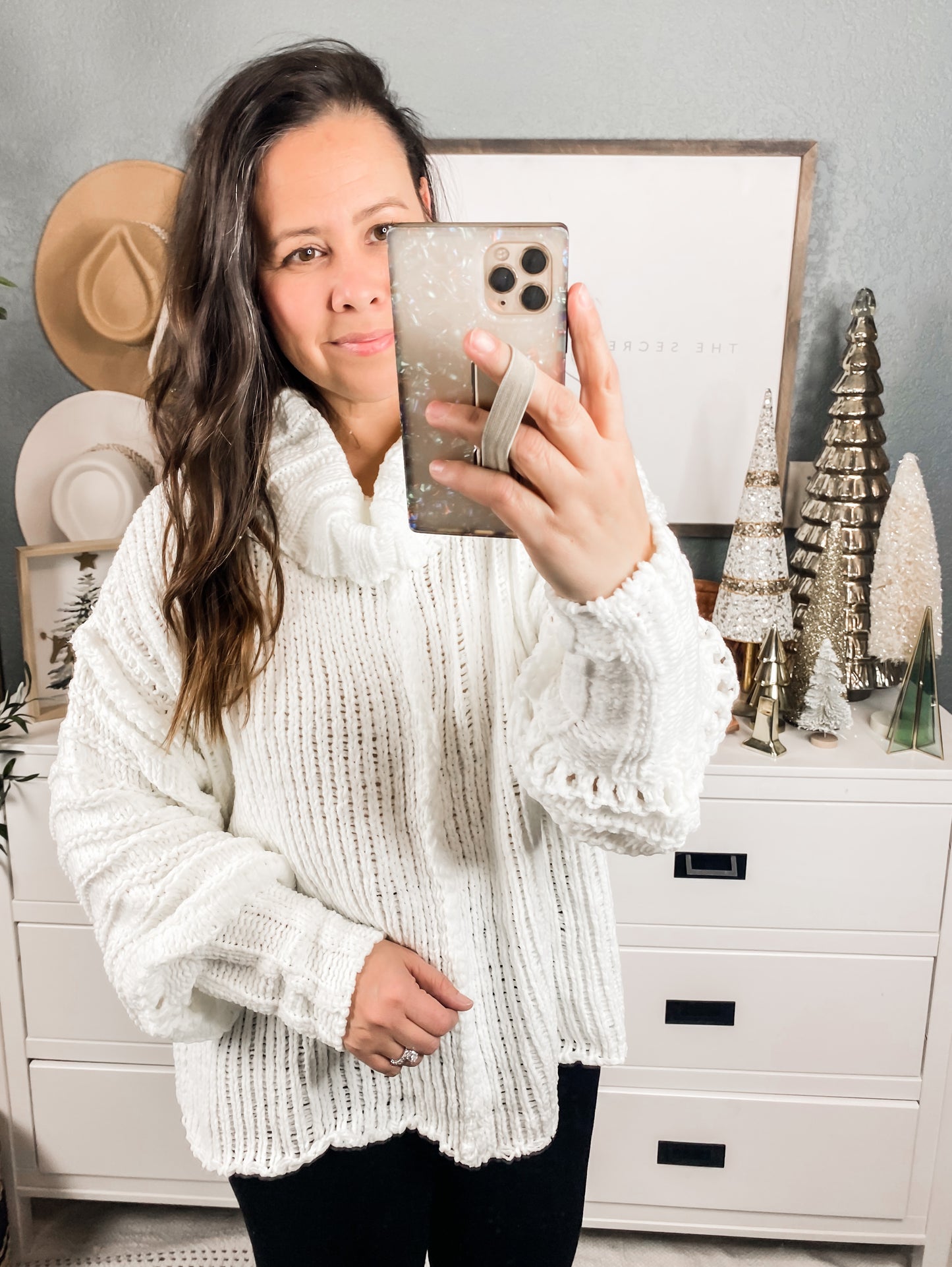 Solid Long Sleeve Turtle Neck Sweater