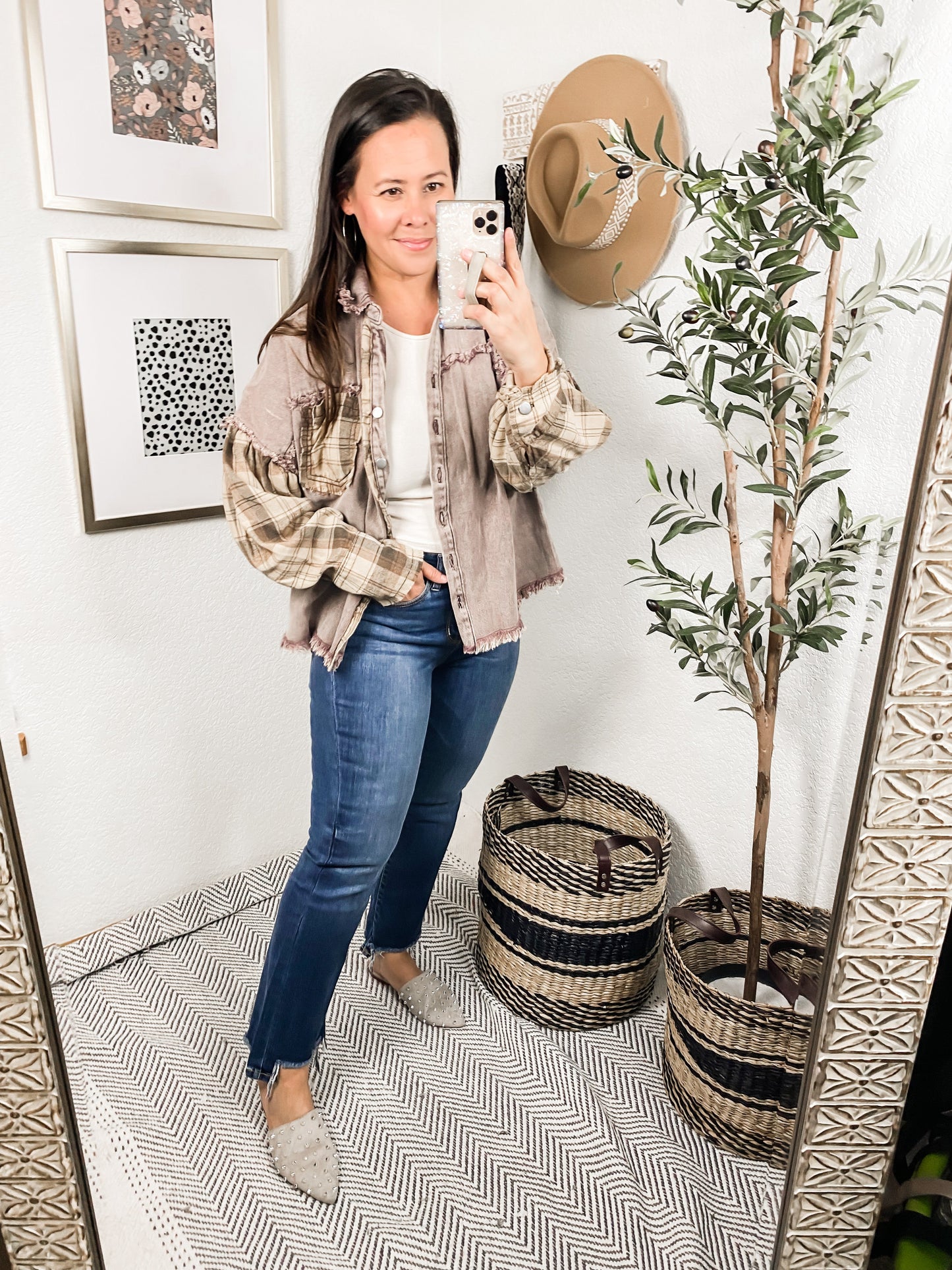 SIZE SMALL In The Twilight Plaid Shacket
