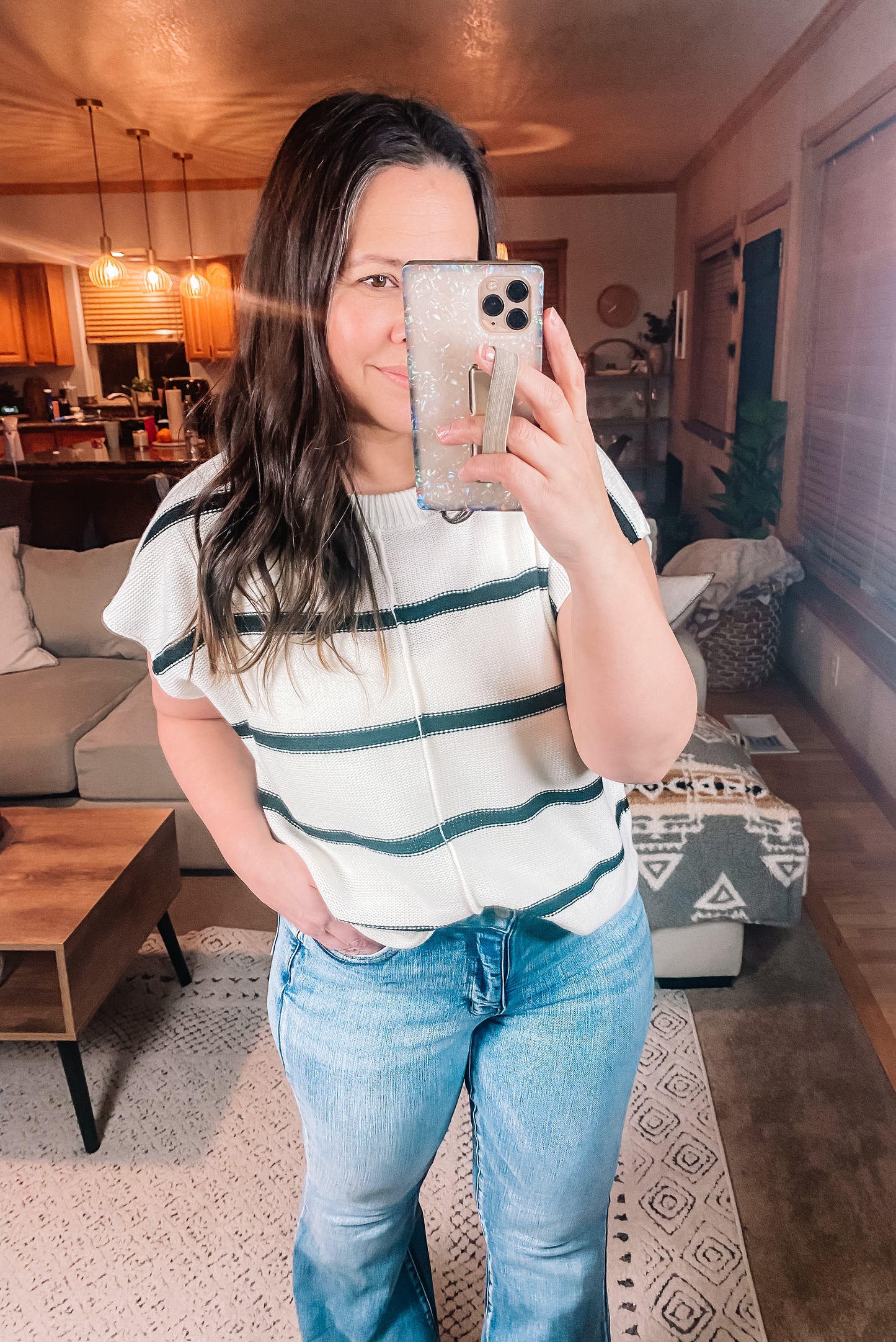More or Less Striped Sleeveless Sweater