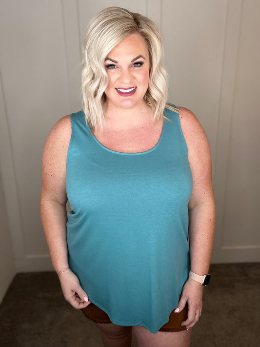 Can't Get Enough Top in Dusty Teal