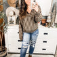 Stripe Long Sleeve Hooded Knit Top