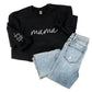 PREORDER: CUSTOM EMBROIDERED MAMA SWEATSHIRT IN FOUR COLOR OPTIONS