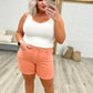 Judy Blue Mid Rise Cut Off Shorts - Peach