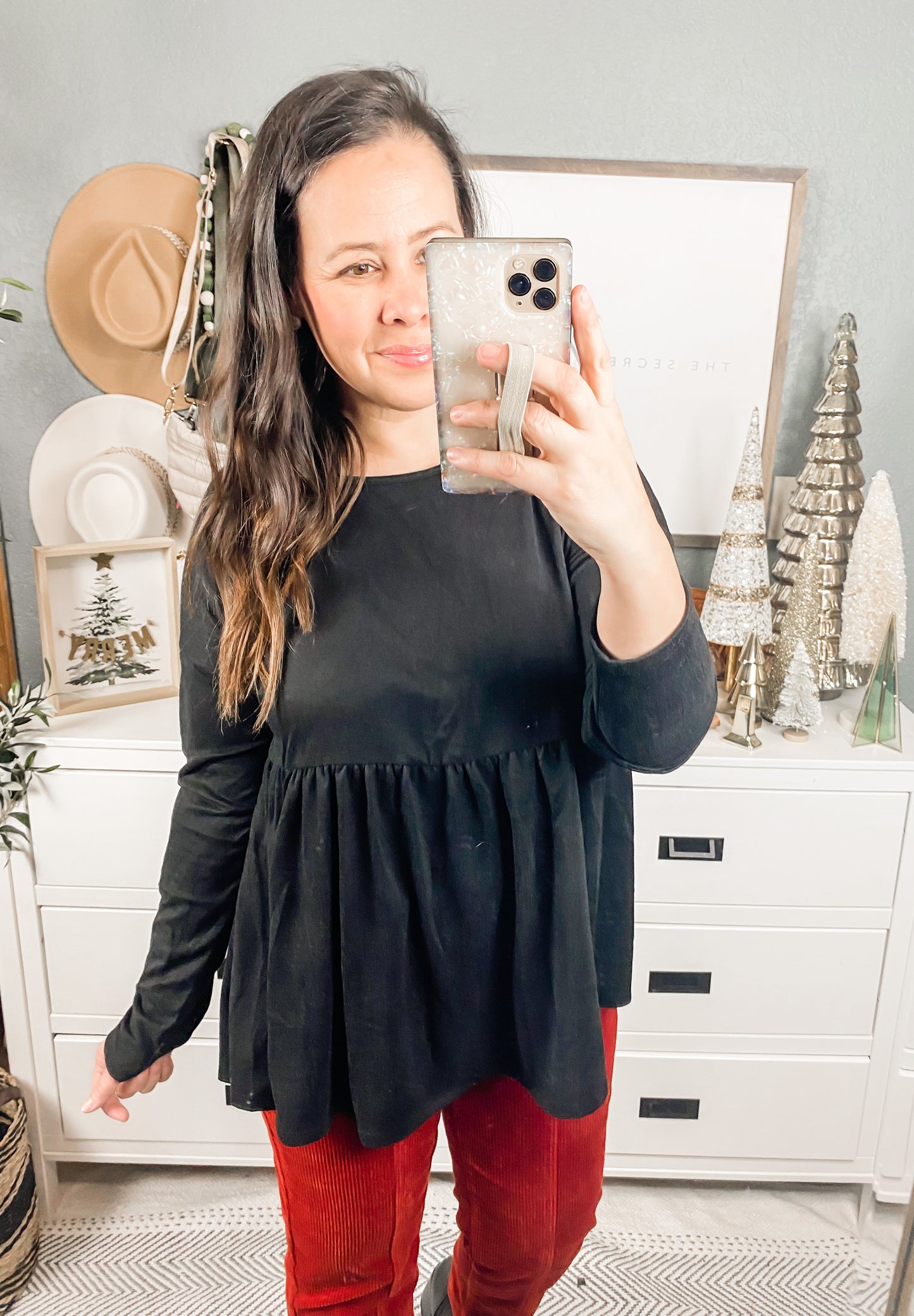 Long Sleeve Solid Open Back Knit Top