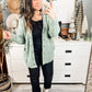 Popcorn Knit Cardigan In Light Green