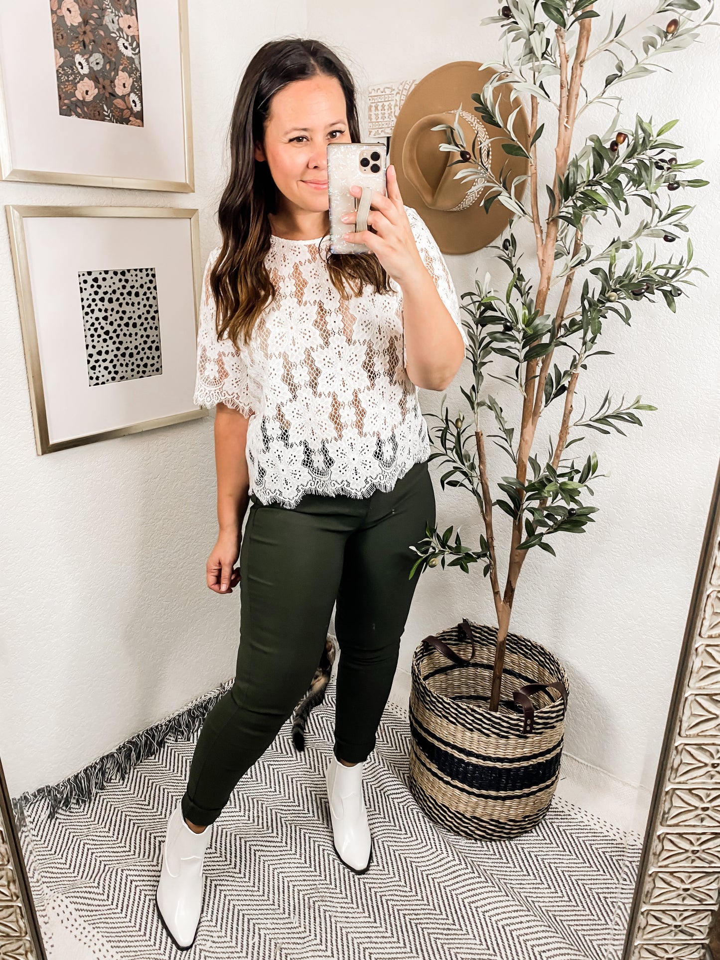 Mid Rise Billie Skinny Jeans - Olive