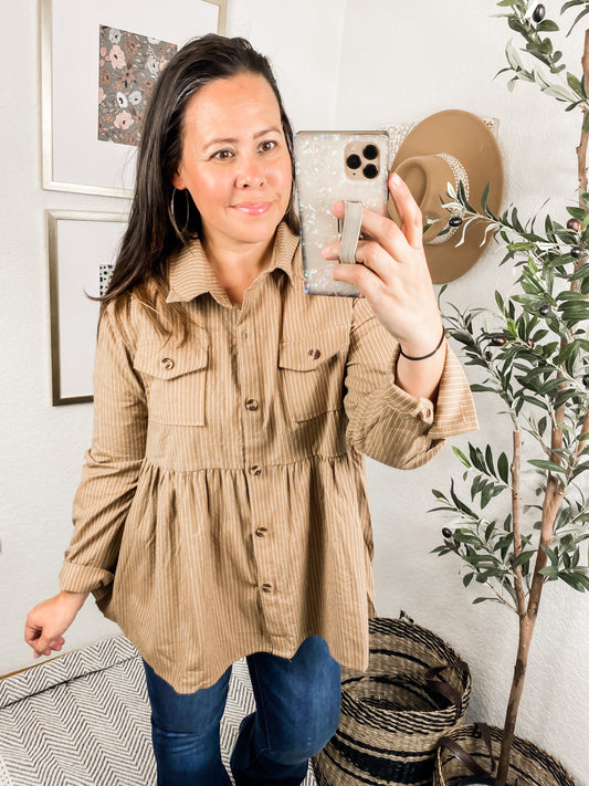 City Sidewalk Talk Button Up