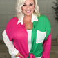 Capture the Day Two Toned Button Up Kelly