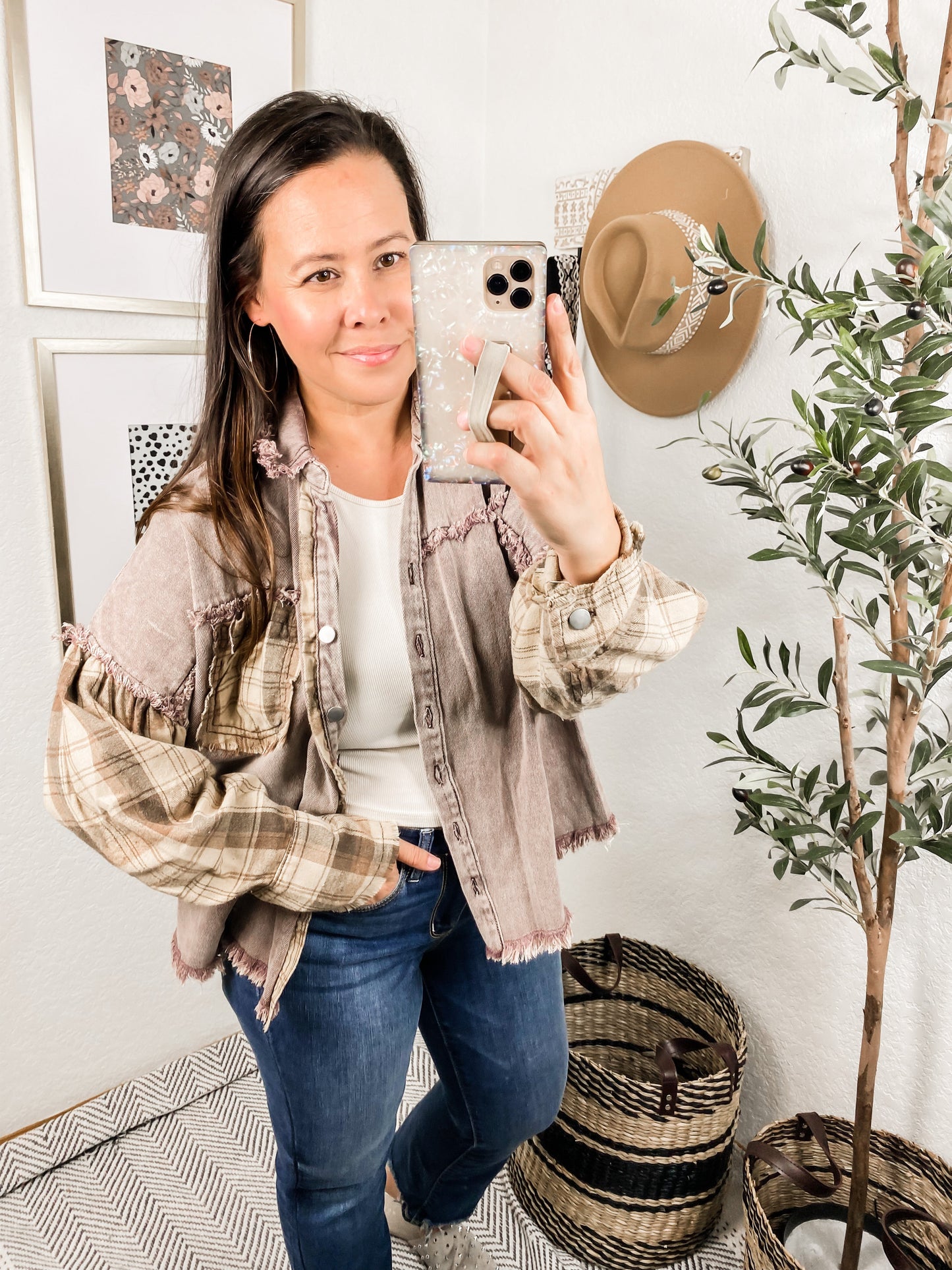 SIZE SMALL In The Twilight Plaid Shacket