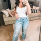 Judy Blues Star Cropped Straight Jeans
