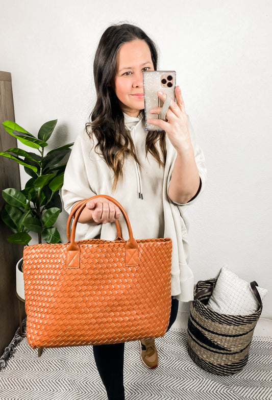 Woven brown bag
