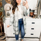 Color Block Plaid Pattern Long Cardigan