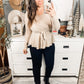 Long Sleeve Solid Front Tie Knit Top
