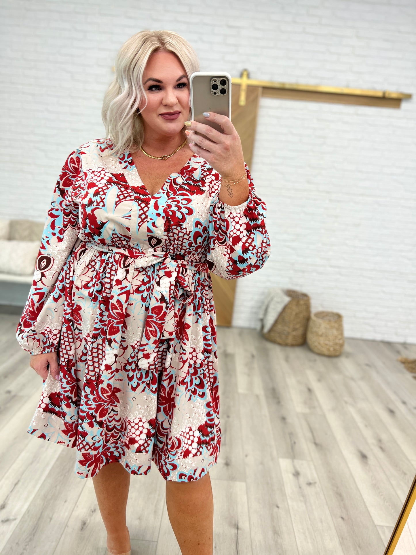 Lotus Blossom V-Neck Dress