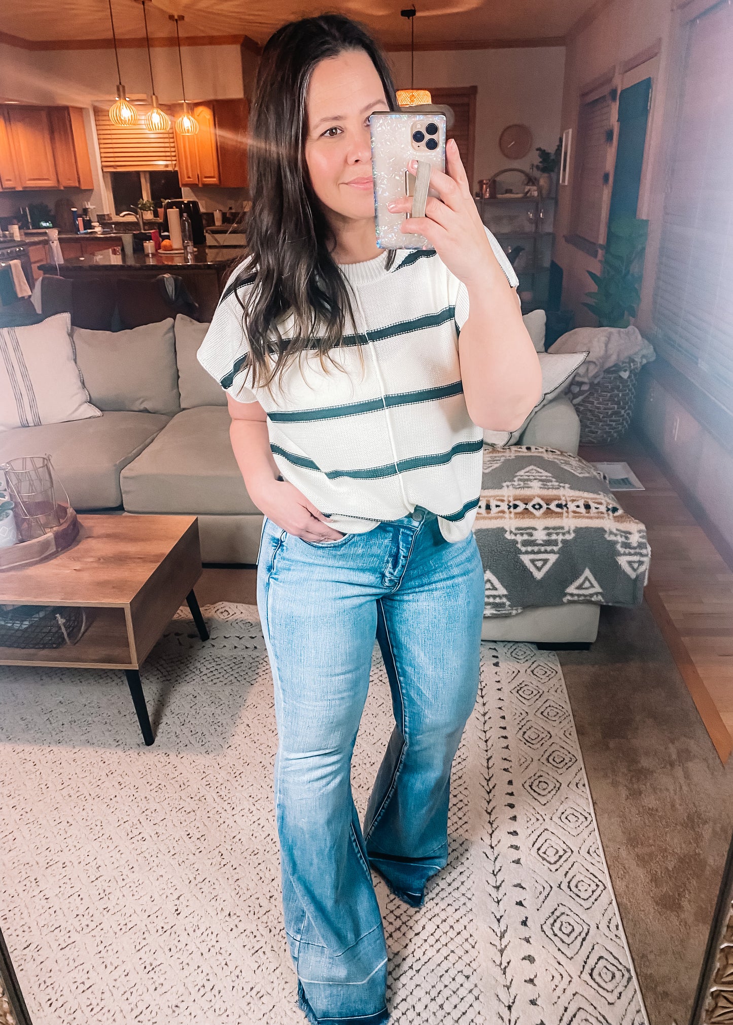 More or Less Striped Sleeveless Sweater