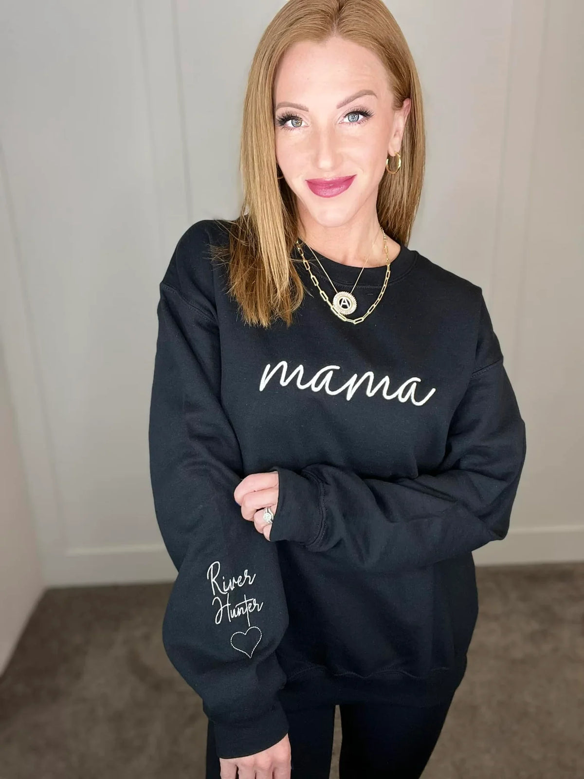 PREORDER: CUSTOM EMBROIDERED MAMA SWEATSHIRT IN FOUR COLOR OPTIONS