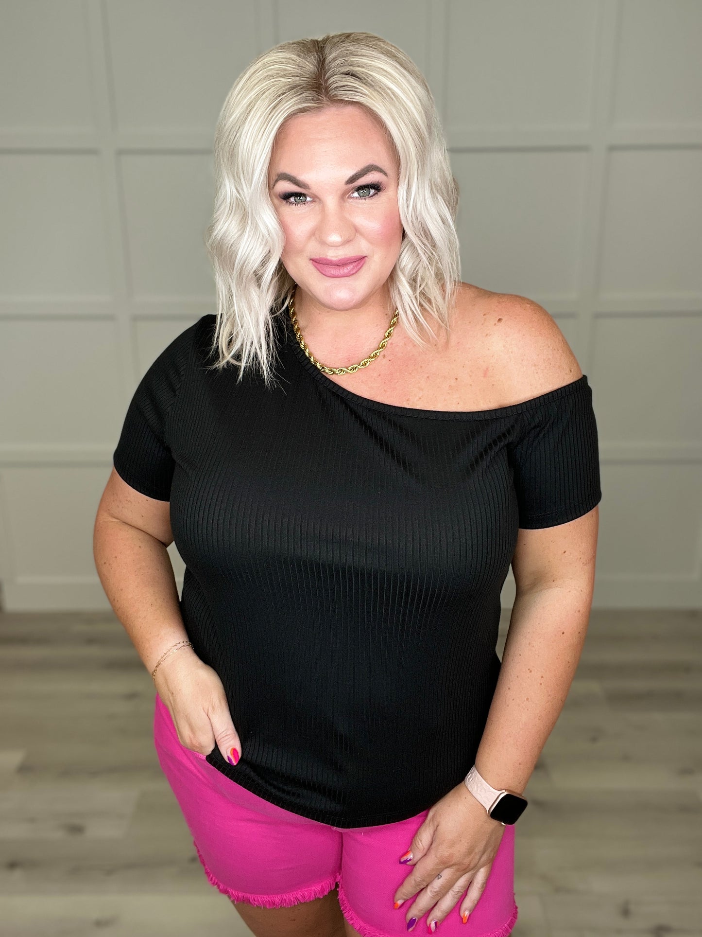 Surely Yours Asymmetrical Neckline Top
