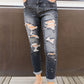 In The Past Dark Gray Boyfriend Jeans